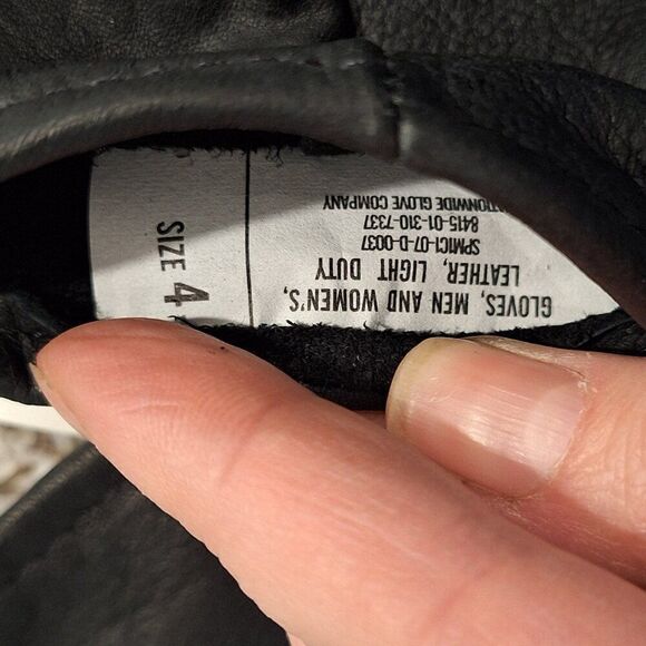 Leather Gloves Black Size 4 - Picture 3 of 7